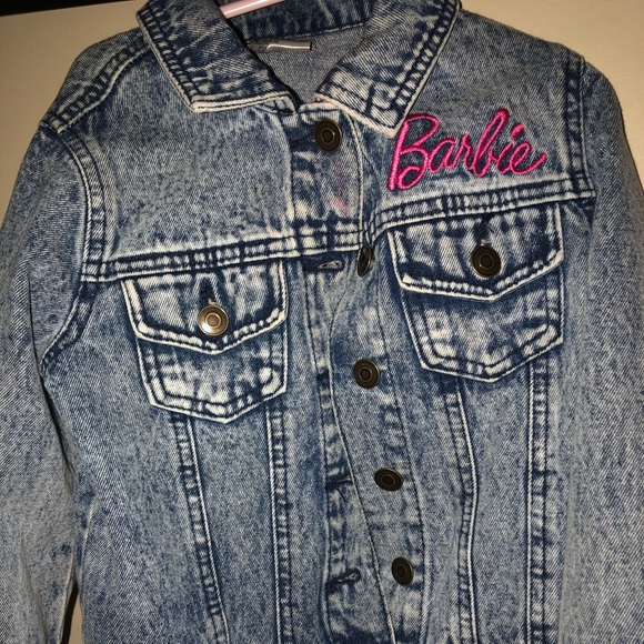 acid wash barbie denim jacket